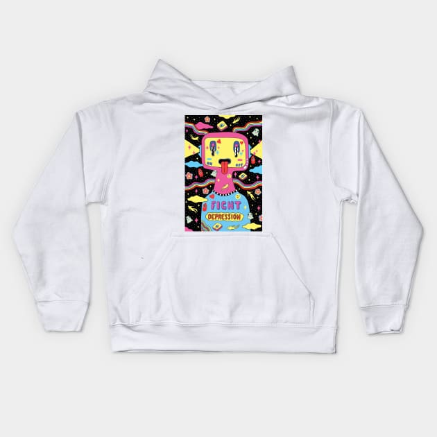 Fight Depression Kids Hoodie by saif